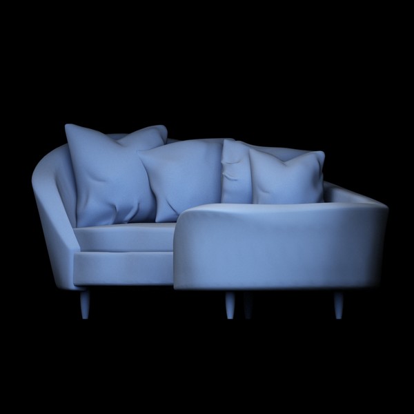 sofa curved 3d max - Curved sofa by TheToastMaster